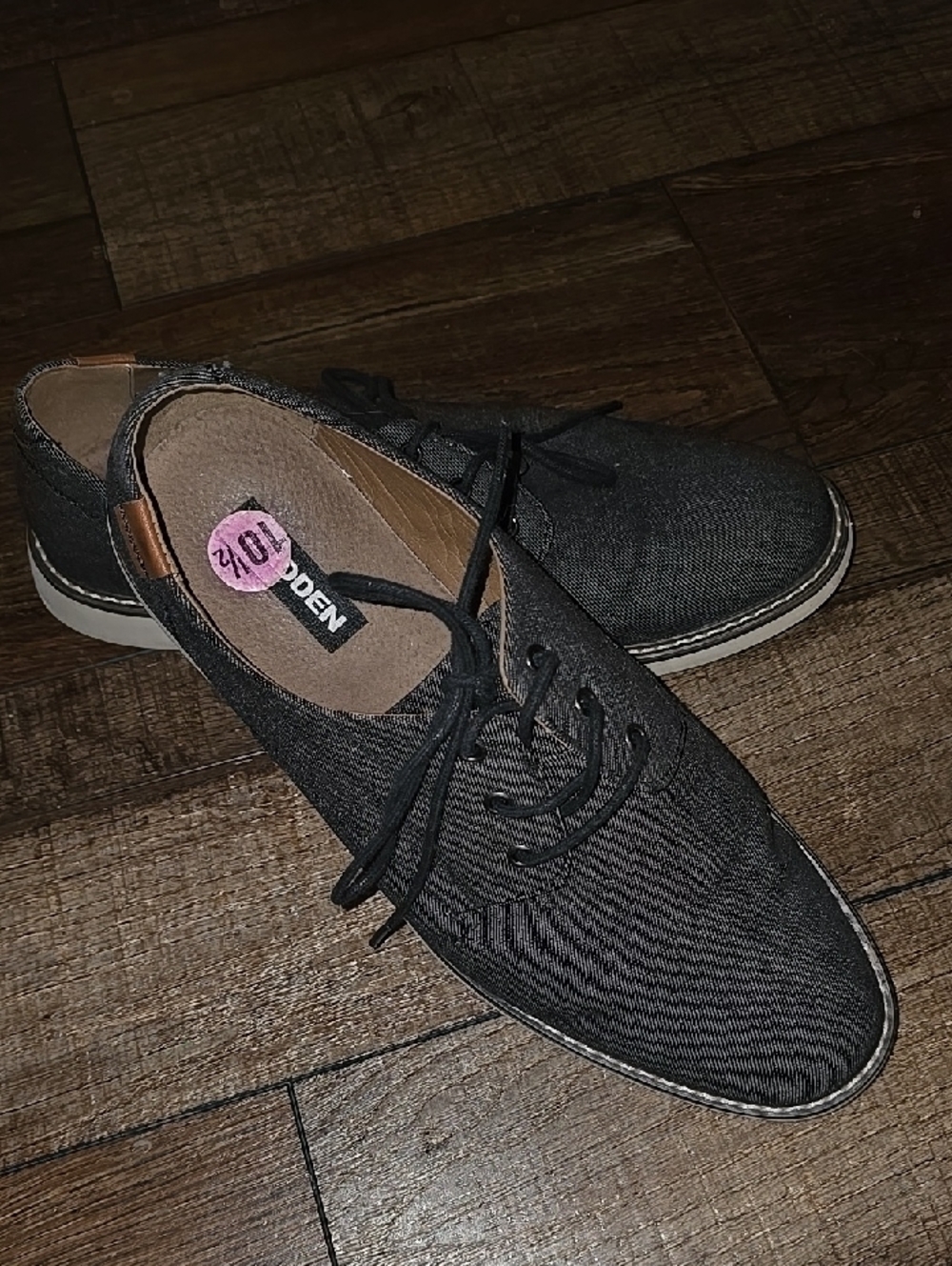 Steve Madden Black/Charcol Gray Lace-Up Men's Casual Oxfords